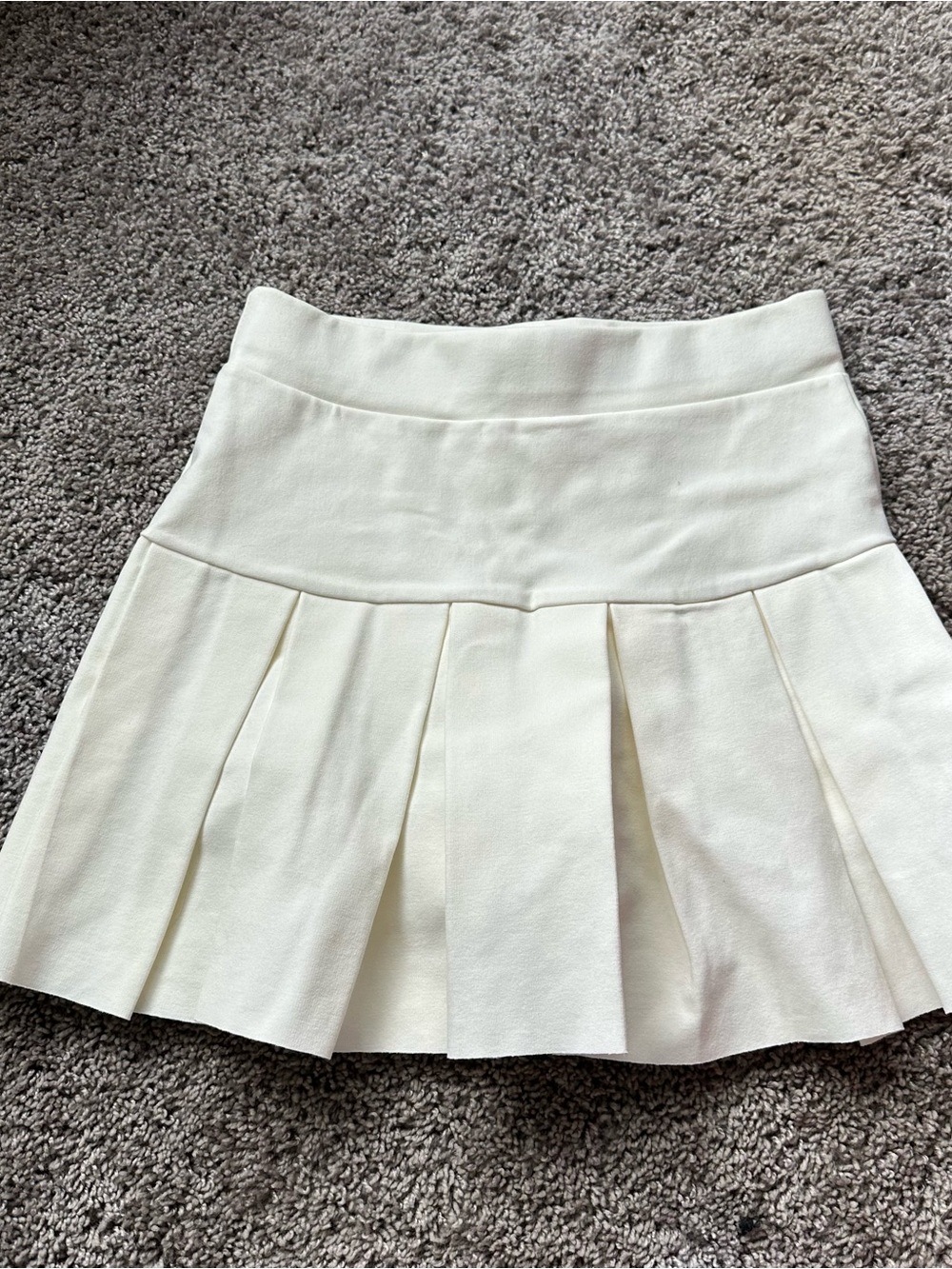Dolls Kill Cream Pleated Mini Skirt